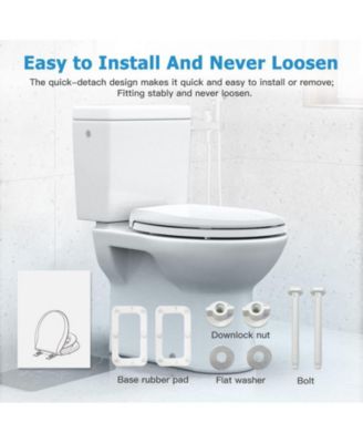 2-Pack Slow-Close Round Toilet Seats with Built-In Toddler Potty Training Feature and Magnetic Attachment