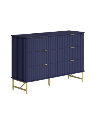 6-Drawer Dresser Chest with Metal Base