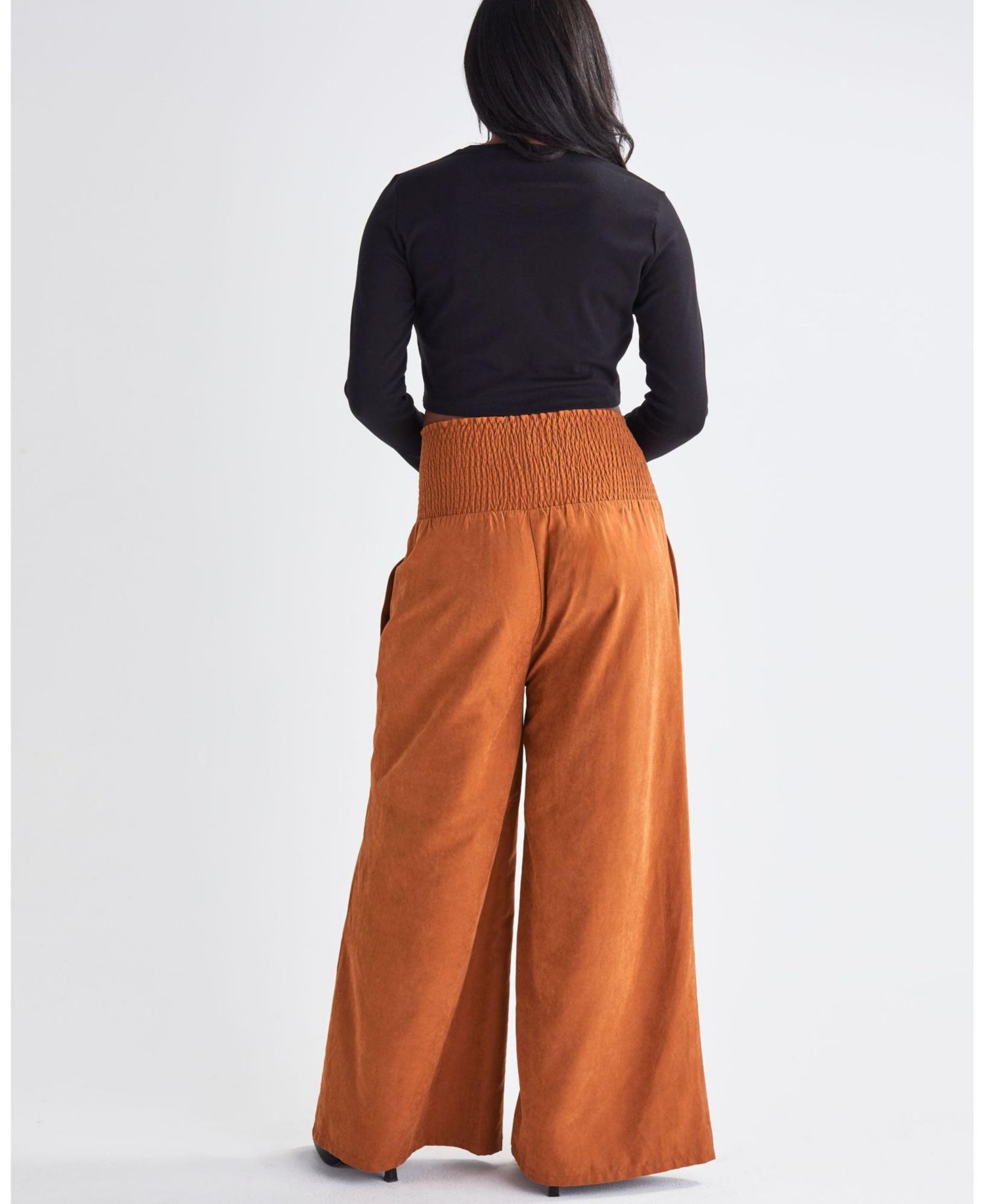Maternity Stacie Wide Leg Pants in Suede