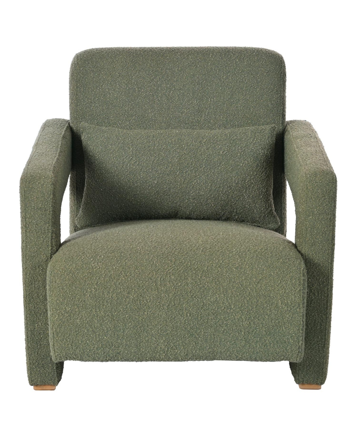 Simplie Fun Mirod Sleek Right-Angle Armrests, Ergonomic Lumbar Support, Square Wooden Block Legs, Inclined Seat for Comfort, Artistic Statement Piece