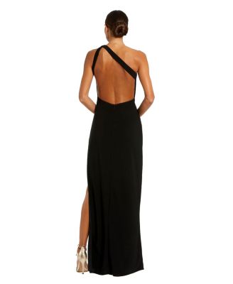Women's One Shoulder Gown with Sheer Embellished Cut Out