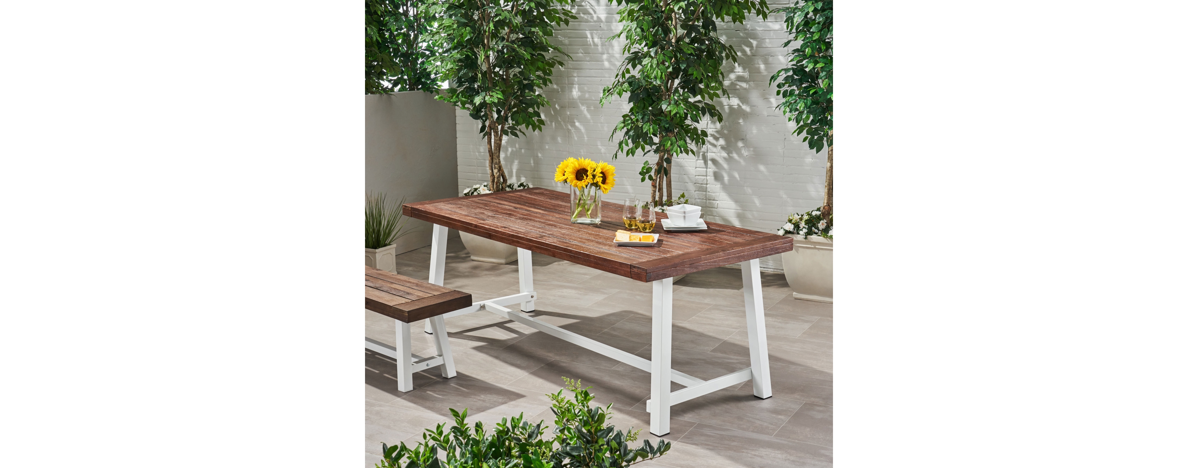 Streamdale Acacia & Metal Outdoor Dining Table for 8