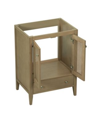 24" Rattan Bathroom Vanity Base Cabinet