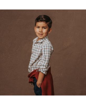 Boys Stretch Poplin Long Sleeve Button Down Shirt