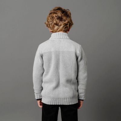 Boys Organic Long Sleeve Mock Neck Cardigan