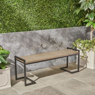 Chic Acacia Wood Bench With Iron Legs: Style And Durability