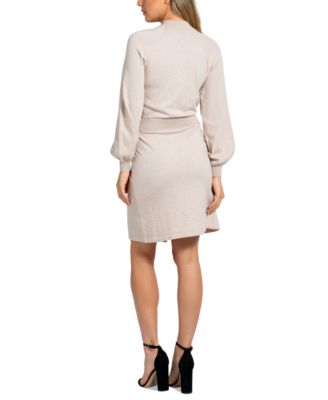 Women's Mock Neck Long-Sleeve Sweater Dress
