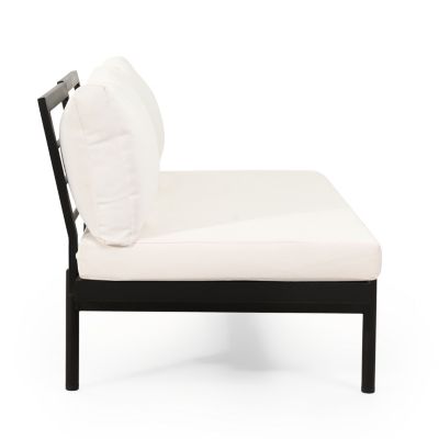 Streamdale Theo 2-Seater Sofa Acacia Wood, Water-Resistant Cushions, Iron Frame