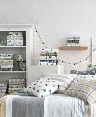 Printed Cotton Flannel 4-Pc. Sheet Set, Queen