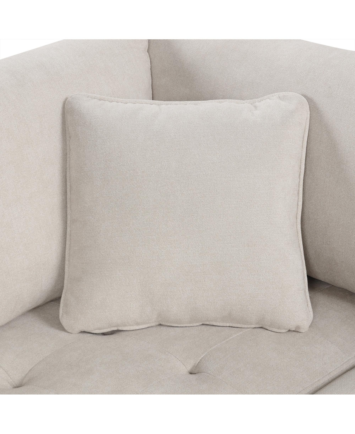 Simplie Fun 117.3" Oversized Sectional Sofa U- shaped Sofa Couch Pull-out Sofa Bed with Two Throw Pillows for Living Room, Beige