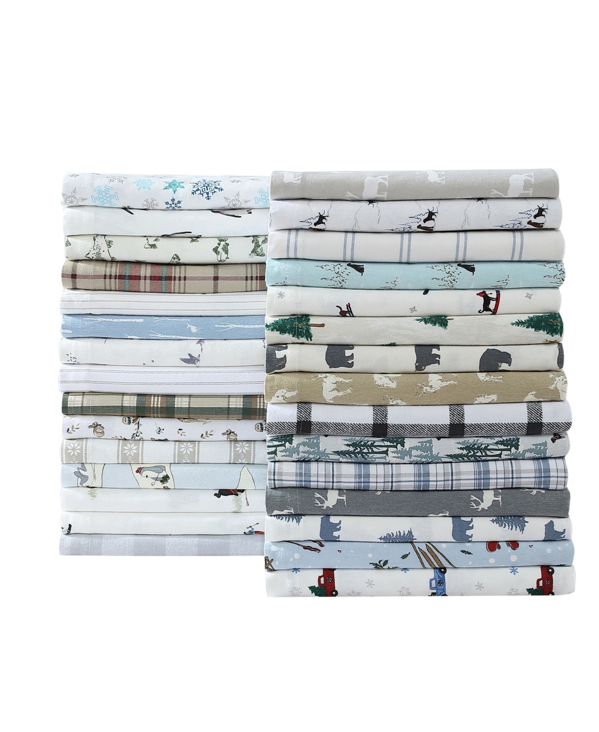 Eddie Bauer Printed Cotton Flannel 3-pc. Sheet Set, Twin In Beacon Hill Pastel Grey