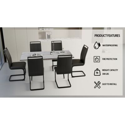 Expandable Dining Set with Cushioned Armless Chairs