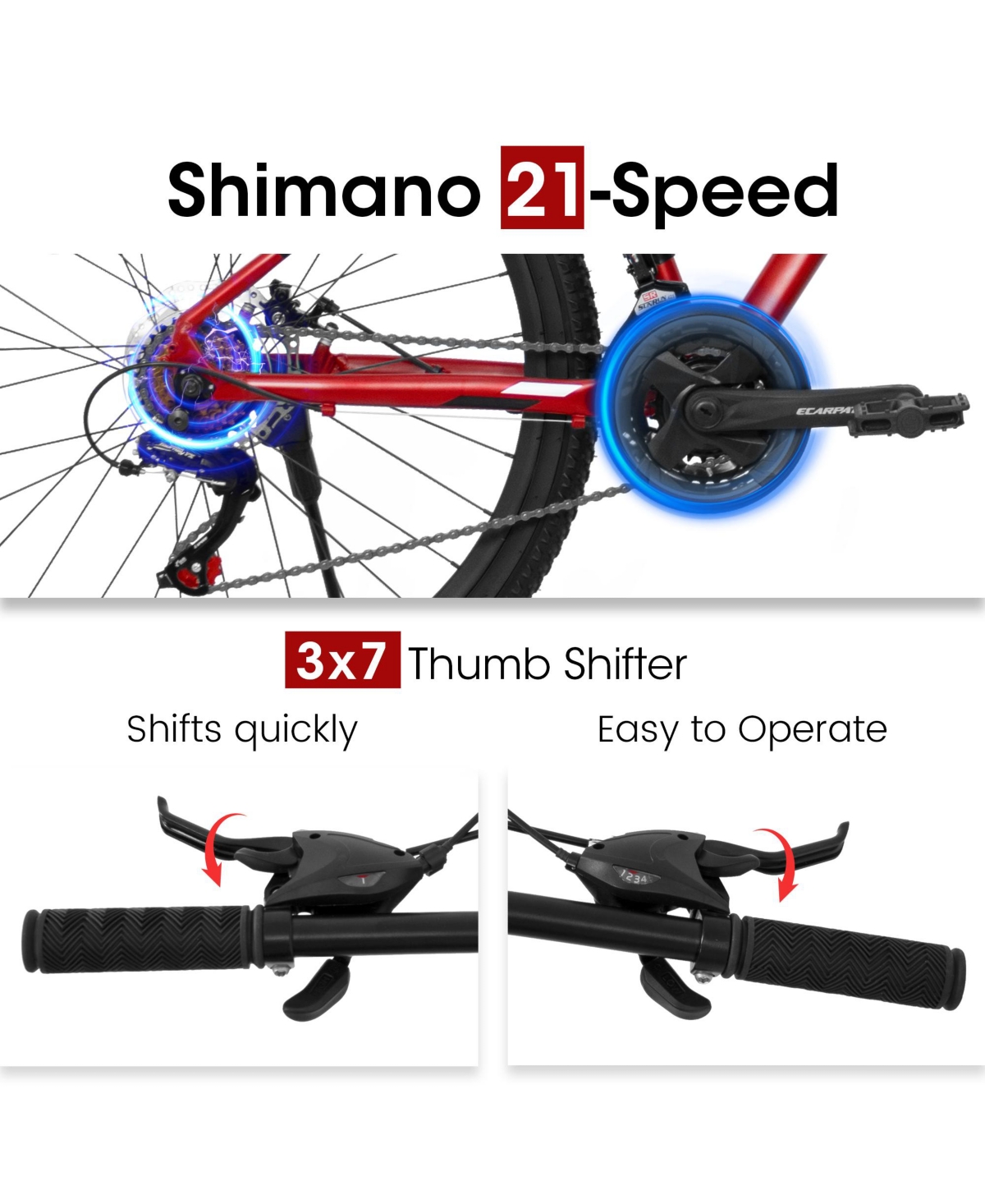 Streamdale Furniture Mountain Bike 27.5 Inch Wheels, 21-Speed Mens Womens Trail Commuter City Mountain Bike, High Carbon steel Frame Disc Brakes Thumb