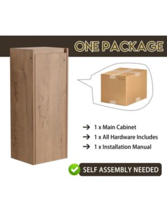 2-Pc Plywood Wall-Mounted Bathroom Vanity with Resin Sink, Soft-Close Doors & Side Cabinet