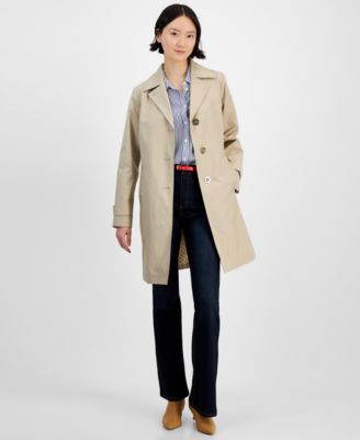 Women's Notched Collar Button-Front Coat, Exclusively at Macy's