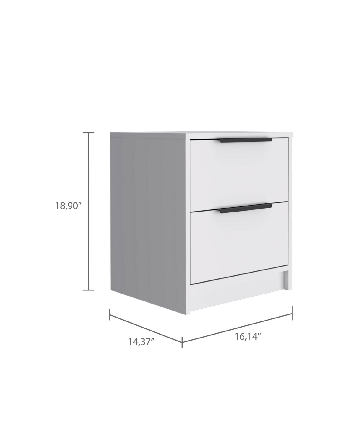 Depot E-Shop Egeo Nightstand, Two Drawers, Superior Top