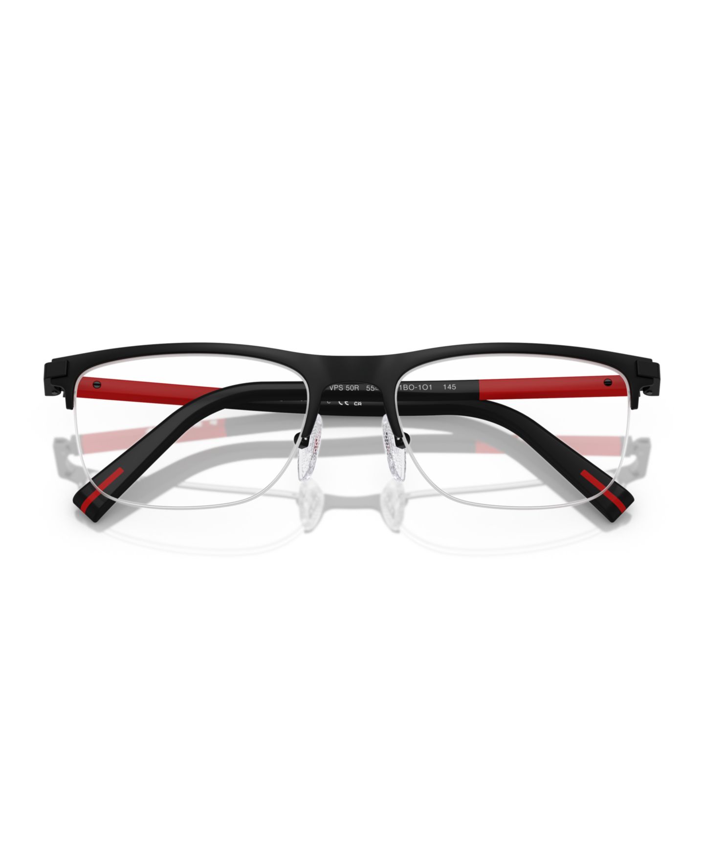 Мужские очки PRADA LINEA ROSSA Man Pillow Metal PS 50RV Eyeglasses, цвет: Матовый чёрный — фото 5