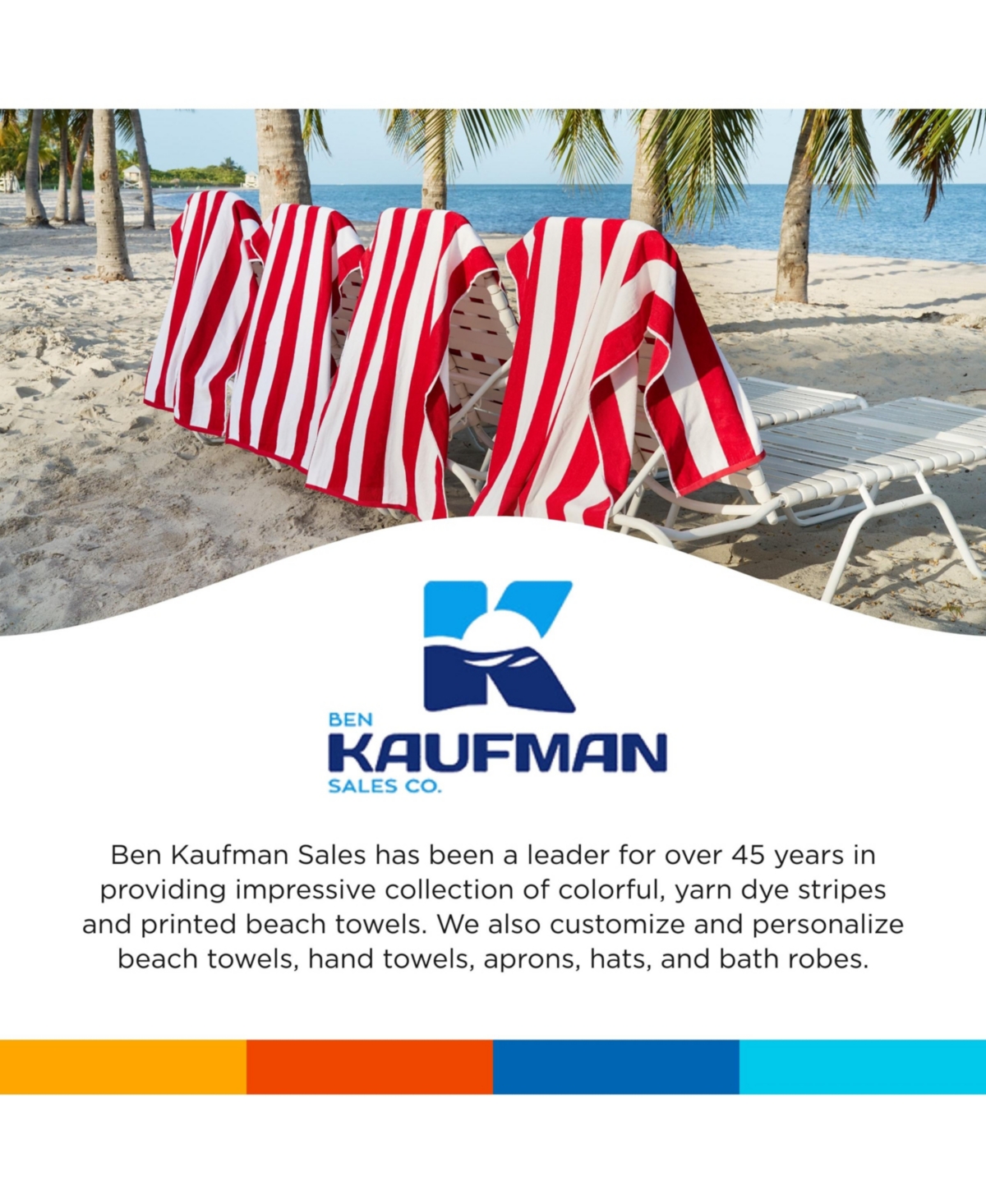 Ben Kaufman Striped Towel - Absorbent, 100% Cotton Towels - Oversized Towels for Beach Essentials - Quick-Dry Swimming Towels - Soft Towels with Strip