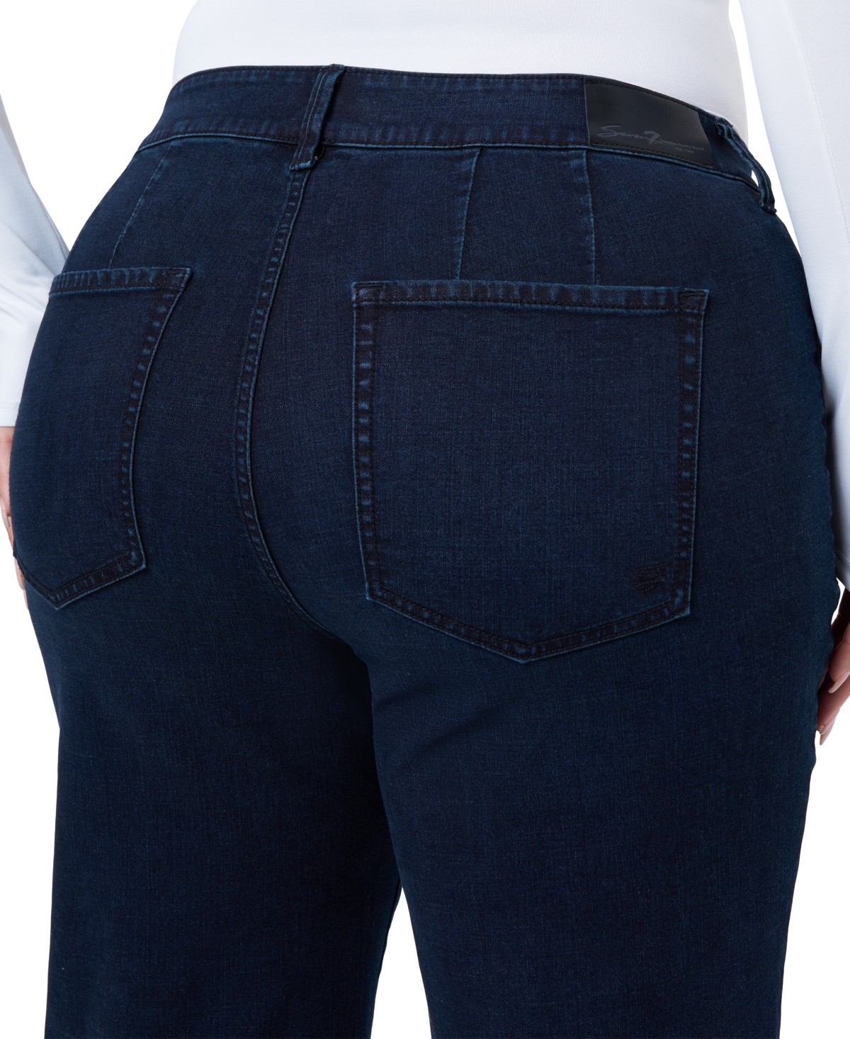 Seven7 Plus Size Pintuck High Rise Wide Leg Jeans