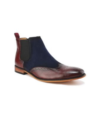 Men's Wingtip Brogue Two-Tone Chelsea Boots