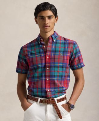 Polo Ralph Lauren Men's Classic-Fit Plaid Oxford Shirt - Macy's