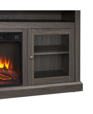 Contemporary TV Console with Fireplace (60"W