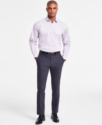 Мужская рубашка Alfani из стрейчевого материала в мелкий горошек обычного кроя с 4-сторонним разрезом, созданная специально для Macy's