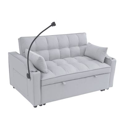 Modern Velvet 3-in-1 Loveseat Sofa with Pullout Bed