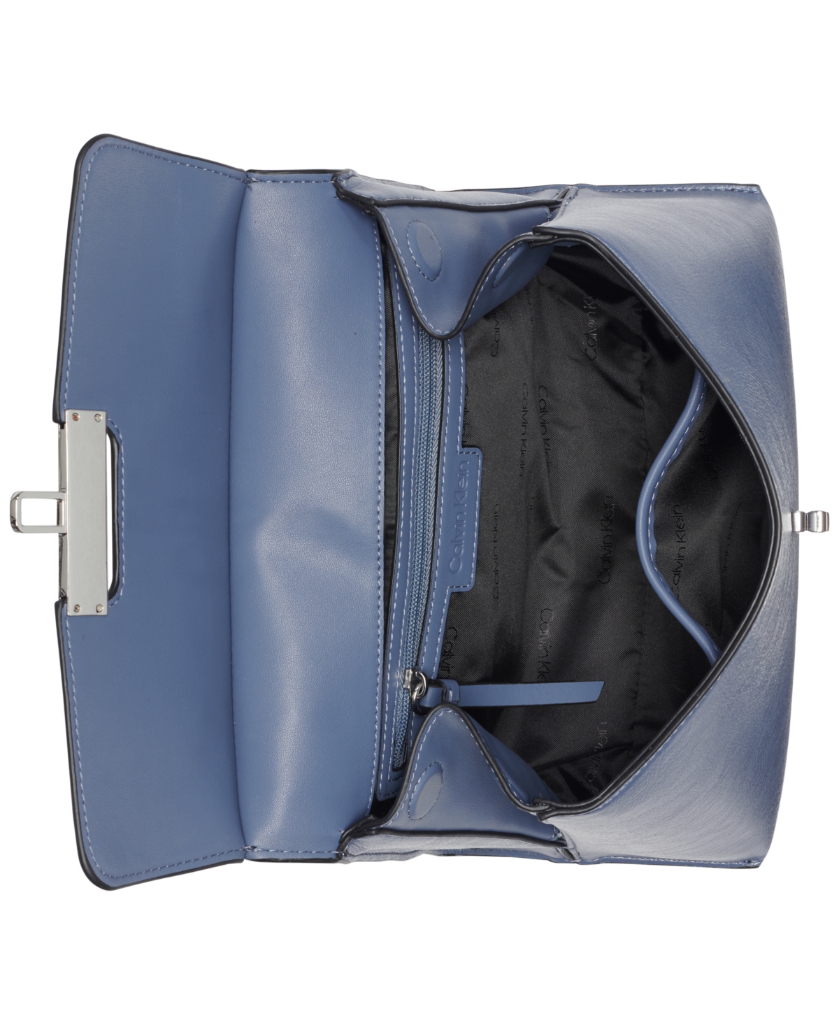 Calvin Klein Becky Convertible Turn Lock Crossbody Bag In Folkstone Gray