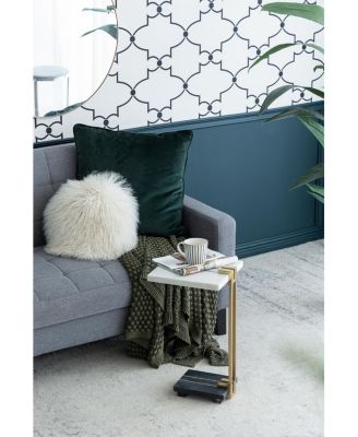 Artistic Marble and Aluminum C-Table