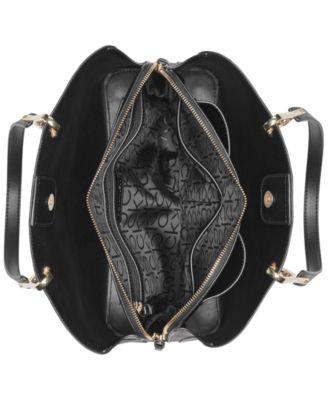 Garnet Signature Triple Compartment Large Top Zipper Tote Bag