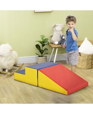 2 Piece Climb and Crawl Activity Play Set Soft Secure Foam Playset for Toddler Preschooler Indoor Play Equipment Baby Learning Toys Multicolor