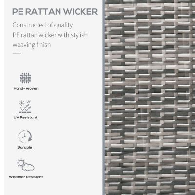 Outdoor Wicker Swivel Recliner Chair, Reclining Backrest, Lifting Footrest, 360 Rotating Basic, Water Resistant Cushions for Patio, Gray