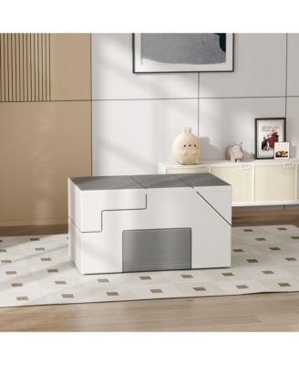 Foam Play Set for Toddlers and Children, Easy-to-clean 2 Piece Soft & Safe Kids Climbing Set for Crawling or Sliding, Light Gray