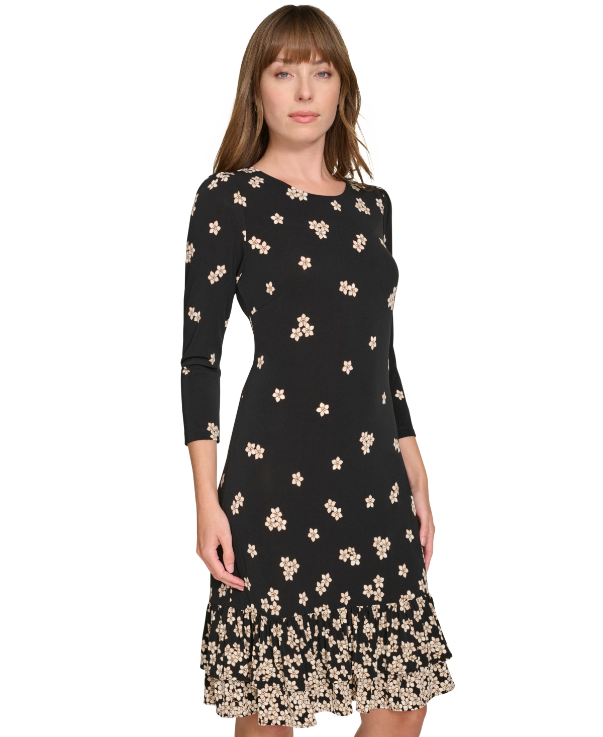 Tommy Hilfiger Women's Floral-Print Ruffled Shift Dress