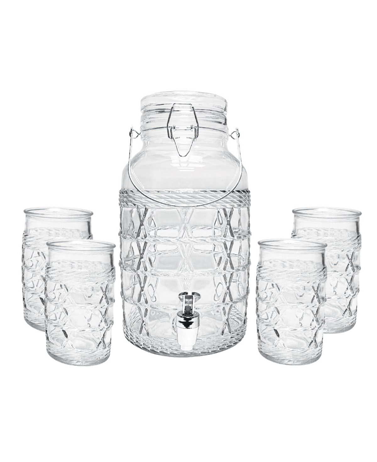 Circleware Willow Creek Wicker 5 Pc. Entertaining Set In Clear
