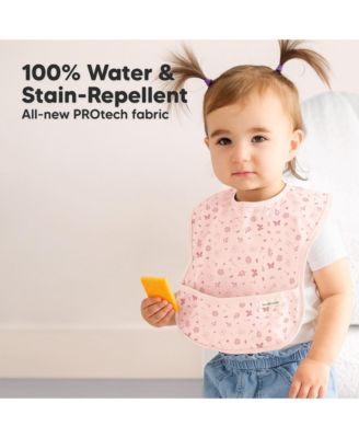 3-Pack Waterproof Baby Bibs for Eating, Lightweight, Mess Proof Toddler Bibs with Food Catcher