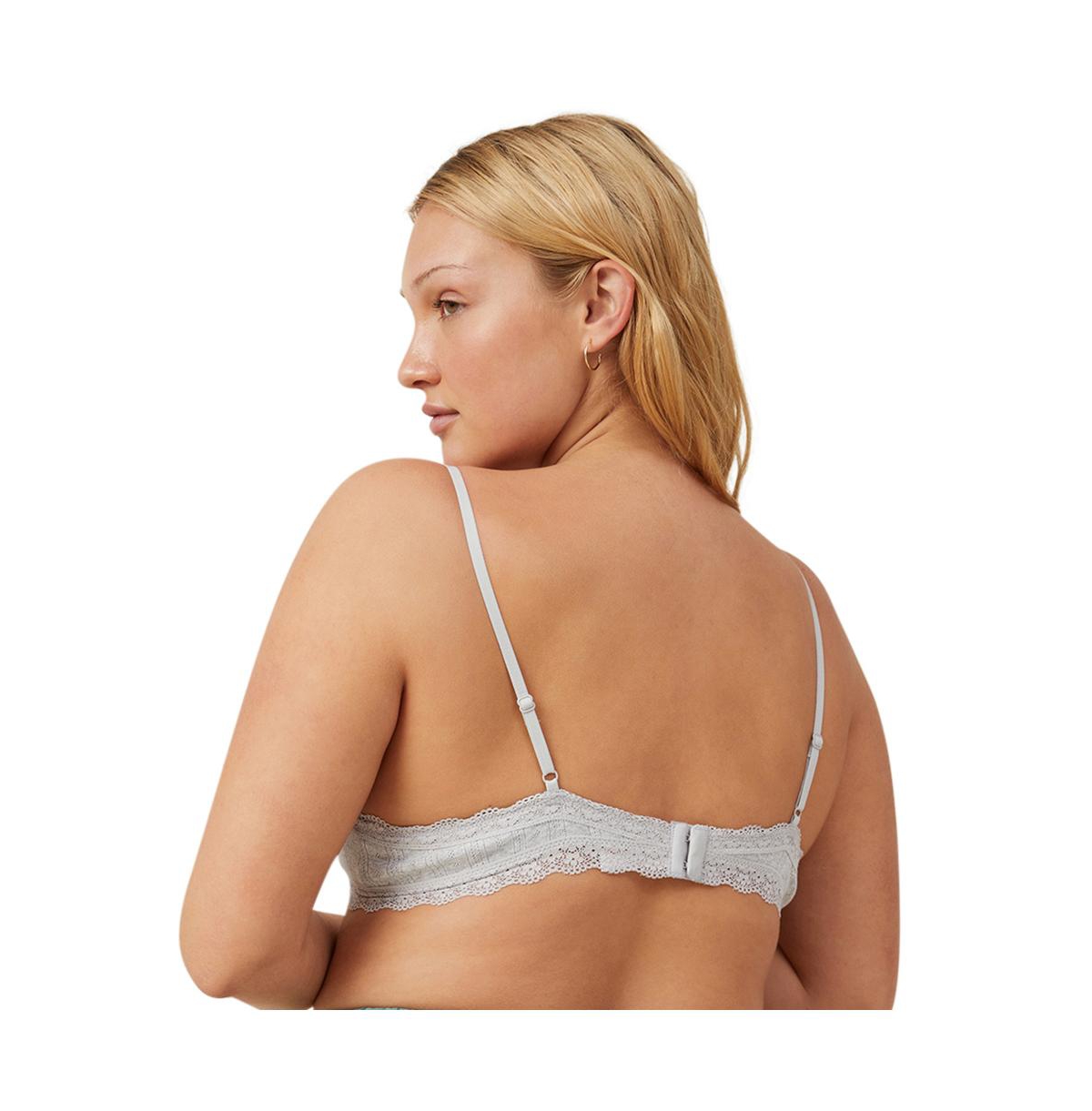 Cotton On Women's Cotton Lace Triangle Padded Bralette