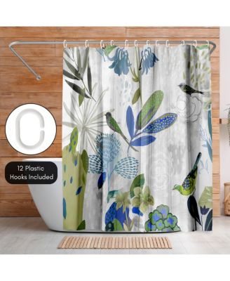 Where the Passion Flower Grows by PI Creative Art Floral Shower Curtain, 71x74