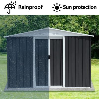 8x6ft Bike Storage Shed (Dark Grey)