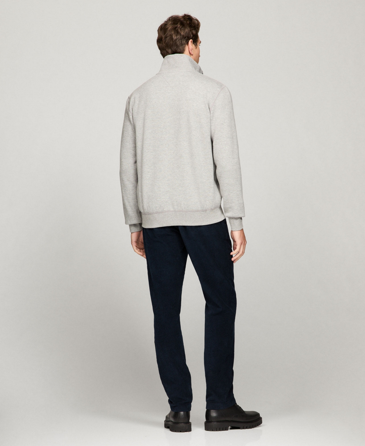 Shop Tommy Hilfiger Men's Essential Full-zip Fleece Sweatshirt In Medium Grey Heather
