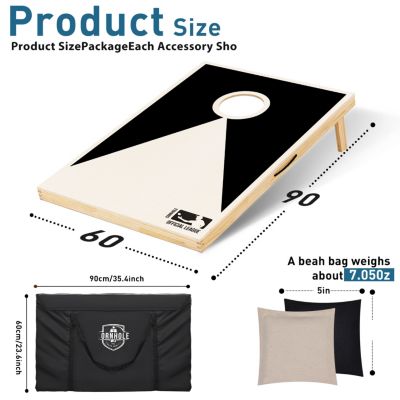 Streamdale Premium Cornhole Set 3'x2' Boards, 8 Toss Bags