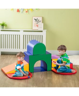 Simplie Fun 7-Piece Baby Soft Play Equipment, Toddler Climber for Creativity and Shape Discovery, with Easy-to-Clean Surface, Climbing Toy for Toddlers, Multicolored