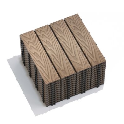 WPC Interlocking Deck Tiles, 11-Pack