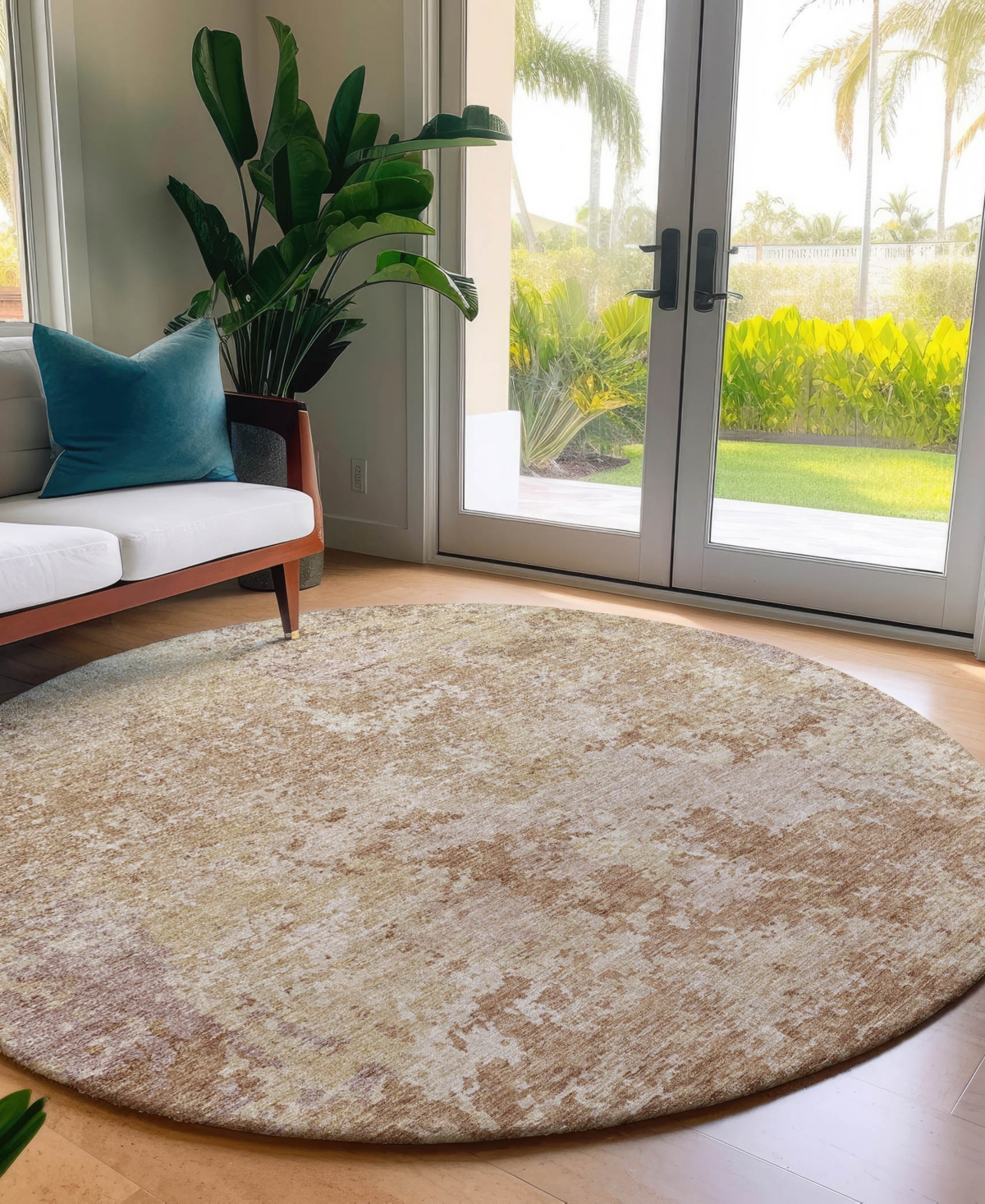 Dalyn Bresca Washable Bc6 8'x8' Round Area Rug In Copper