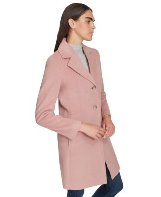 Womens Single-Breasted Wool Blend Coat