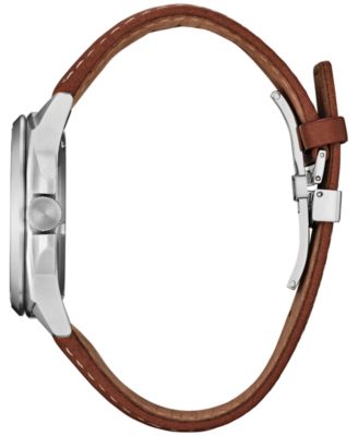 Eco-Drive Men's Marvel Classic Avengers Legacy Brown Leather Strap Watch 42mm