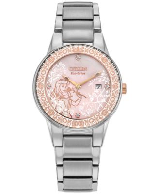 Eco-Drive Women's Disney Princess Sleeping Beauty Aurora Enchanted Stainless Steel Bracelet Watch 30mm Boxed Set