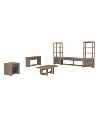 Macy's Portmore Living Room Collection In Two-tone Brown Finish