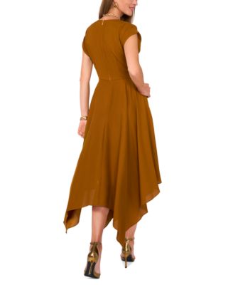 brown handkerchief dress One Size Designer Brown Maxi Handkerchief Dress main image 0
